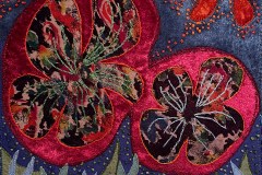 "Mormors kjoler 2" Tekstilkunst af Nete Riemann, tekstil & broderi  20x20